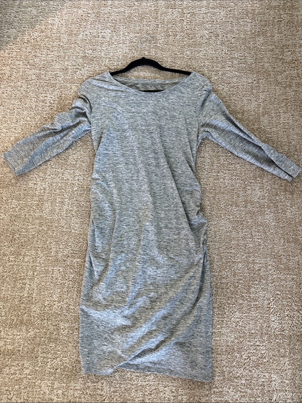 Liz Lange Heather Gray 3/4 Sleeve Maternity Dress